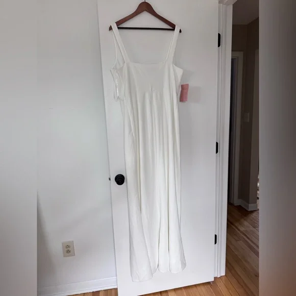 BHLDN Anthropologie Blake square neck Maxi Dress White Gown | Wedding NEW XL - Picture 5 of 10